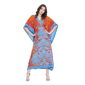 Gypsie Blu Womens Kimono Maxi Dress Caftan Cover Up Evening Gown for Party